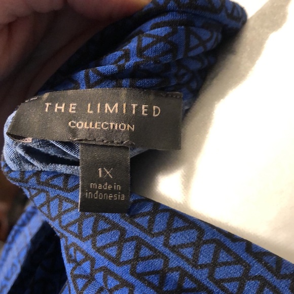 The Limited Collection Women's Geometric Wrap Dress Size 1X Black Blue W… - Picture 8 of 10